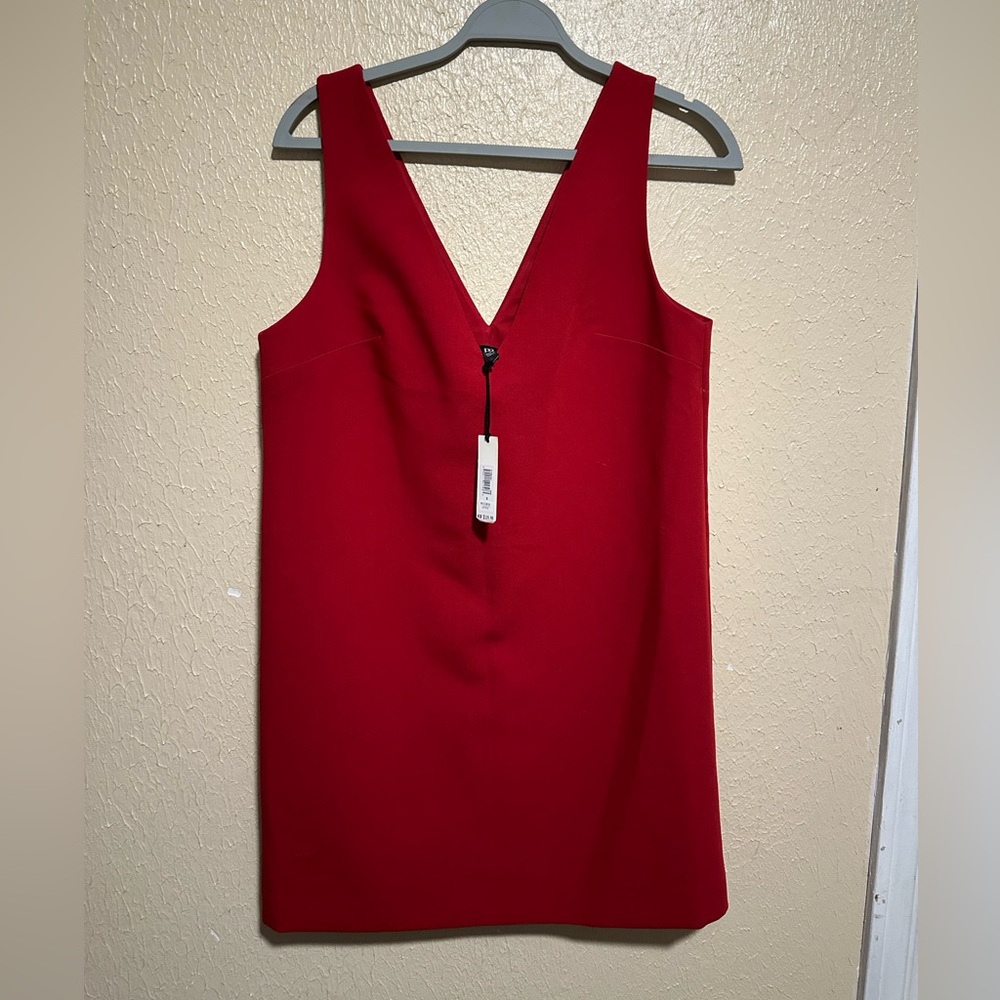BR Red Dress Mini Size 8 V-Neck Sleeveless Pullover